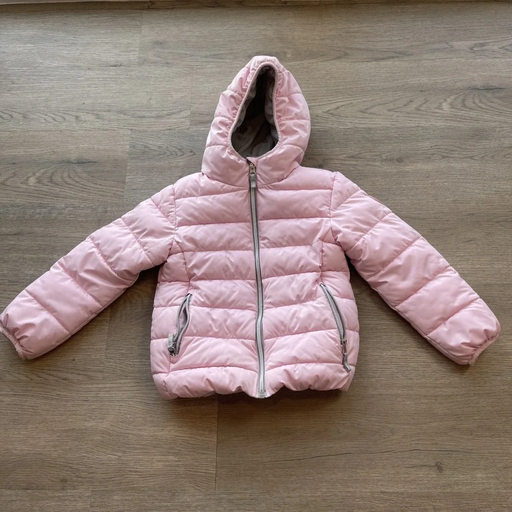 Gerry Kids' Jersey Lined Pink Hooded Puffer Jacket Size 6